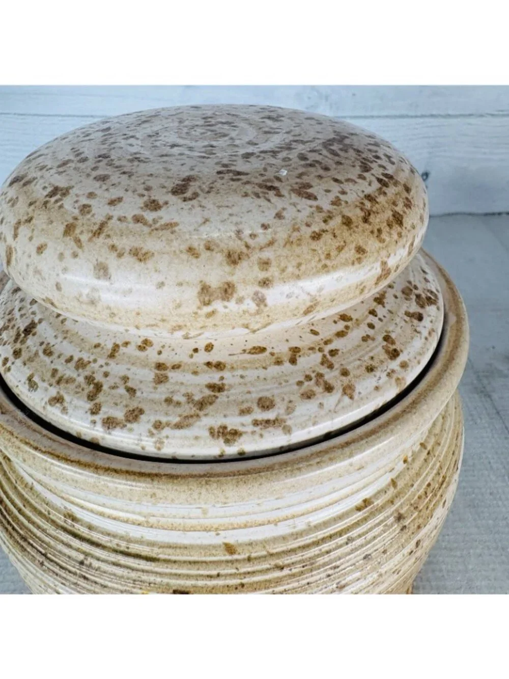 Vintage GT Mark 600/111 Speckle Rustic Farmhouse Canadian Stoneware Canister Jar